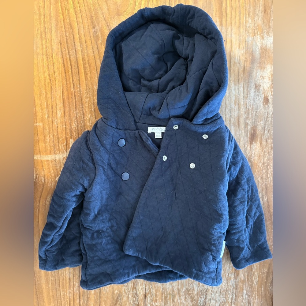 Purebaby Kids Dark Blue Quilted Jacket